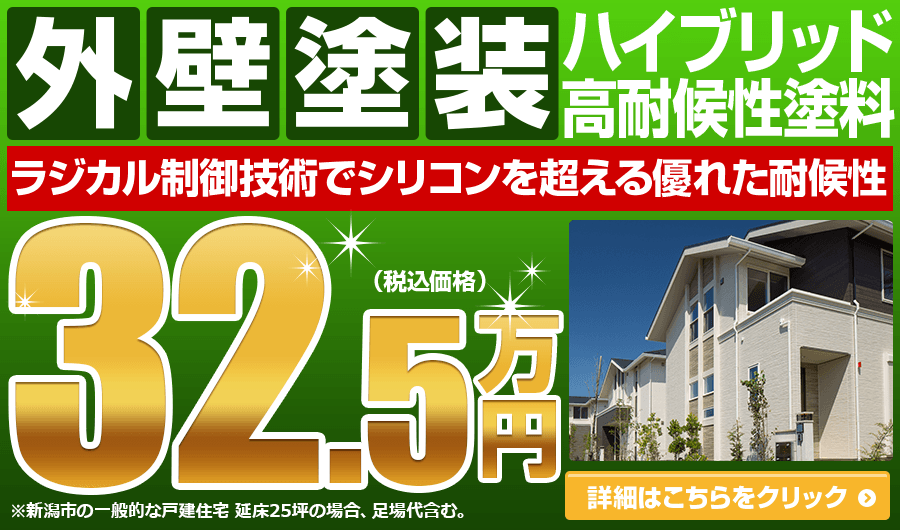 外壁塗装ハイブリッド高耐候性塗料 ラジカル制御でシリコンを超える優れた耐候性 税込32.2万円