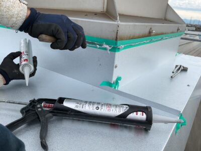 コーキングヘラ押さえ