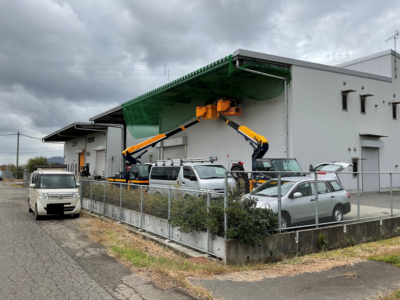 防鳥ネット取付（施工中）