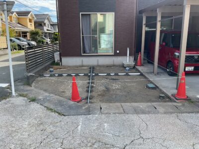 研ぎ出し流し、伸縮目地設置　施工後