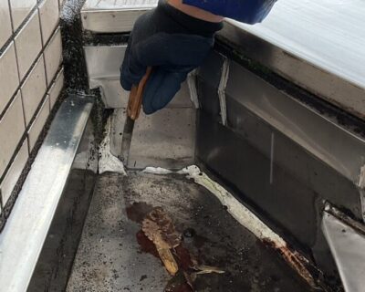 庇屋根（箱樋）／撤去・清掃