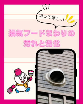換気フードまわりの汚れと劣化